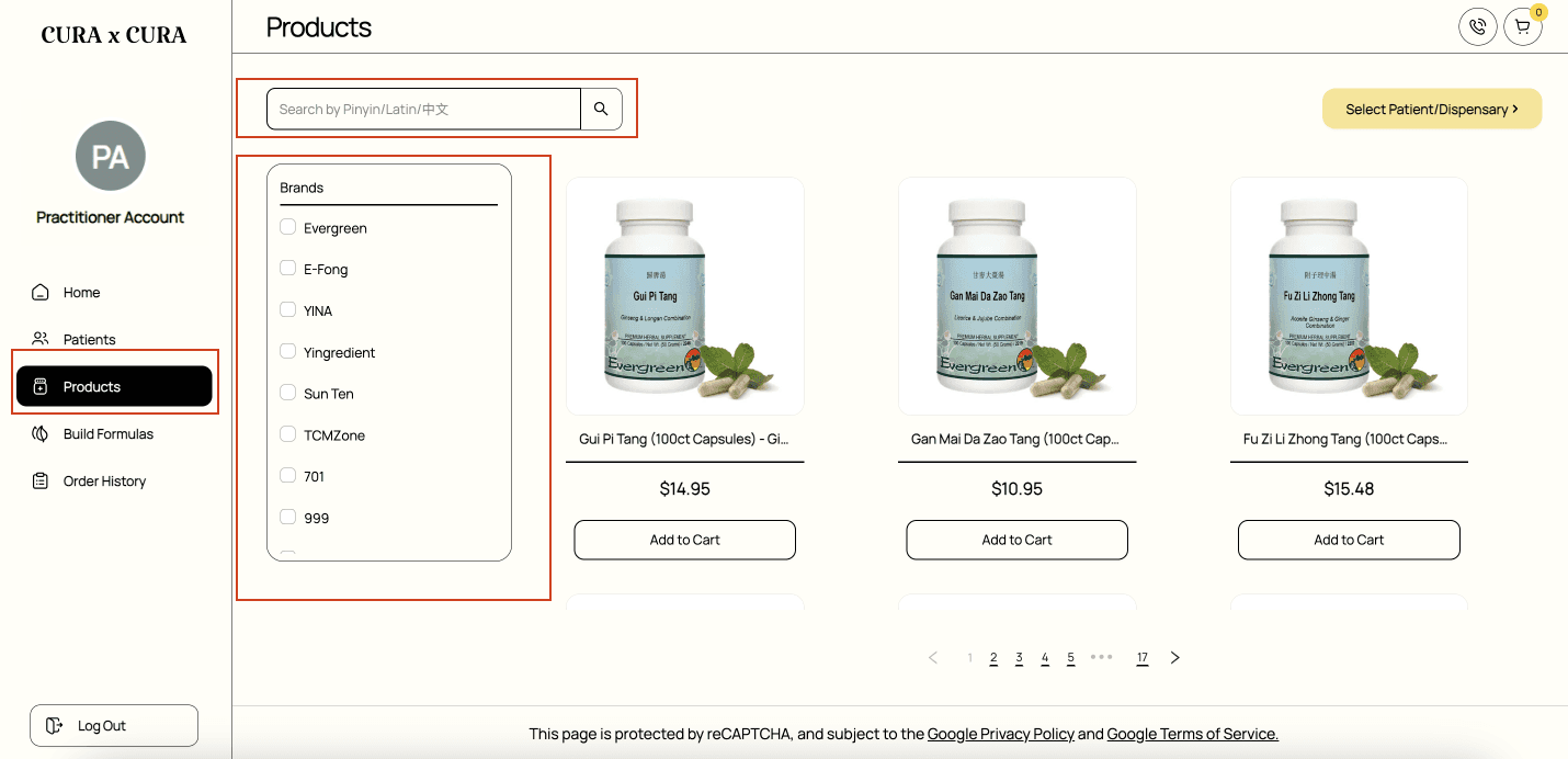 How to search for products guide screenshot
