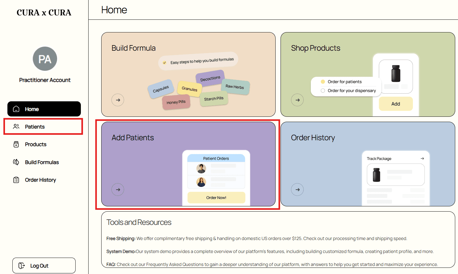 Managing patient profiles guide screenshot