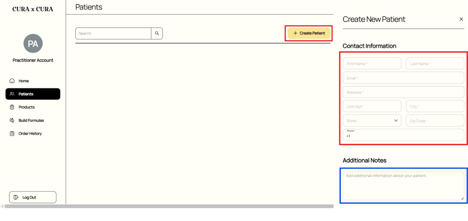 Creating a Patient Profile guide screenshot
