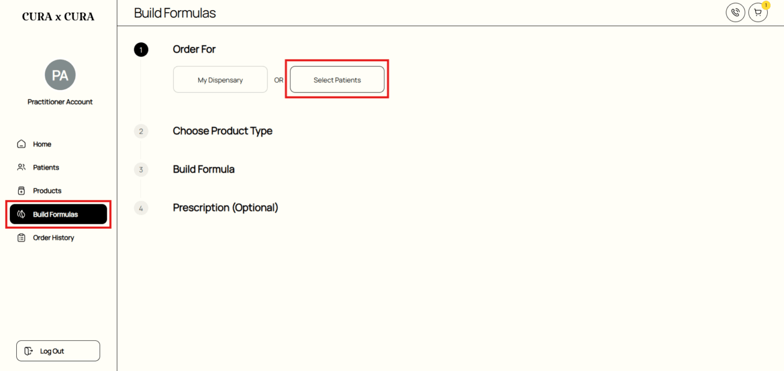 Order a customized formula for your patient guide screenshot
