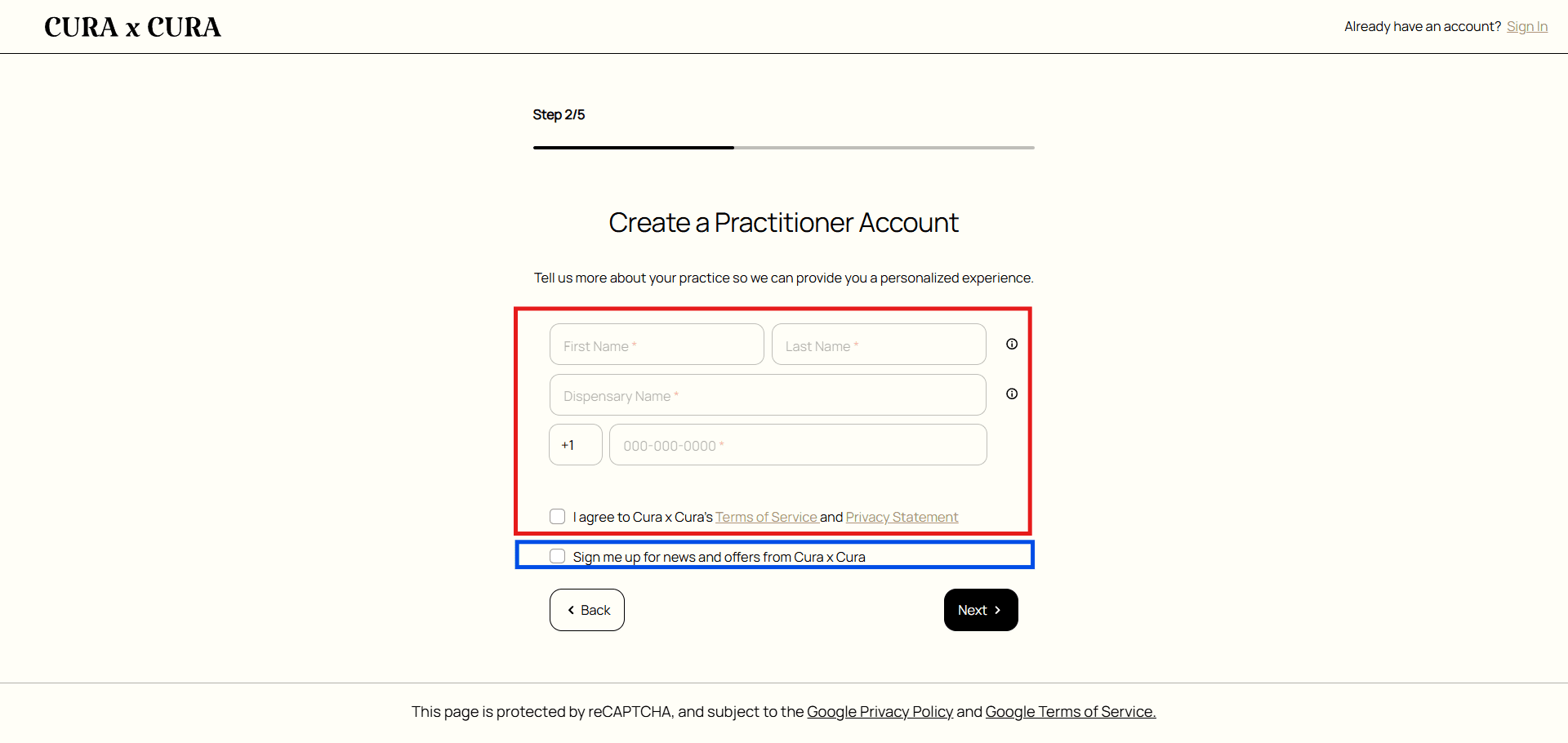 Create Practitioner Account