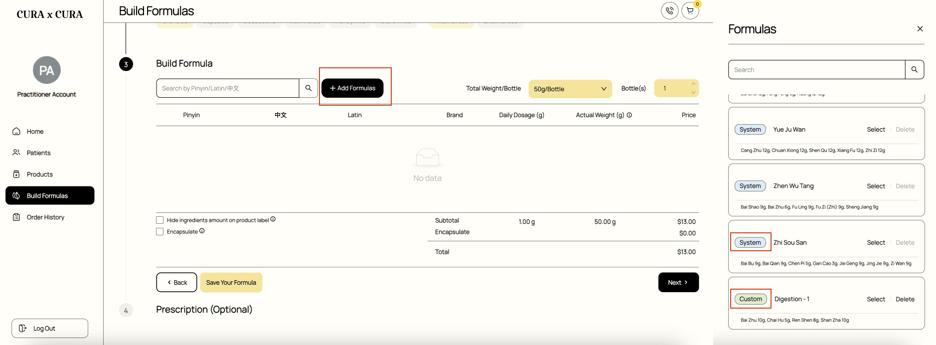 How to add/modify the classic formula guide screenshot
