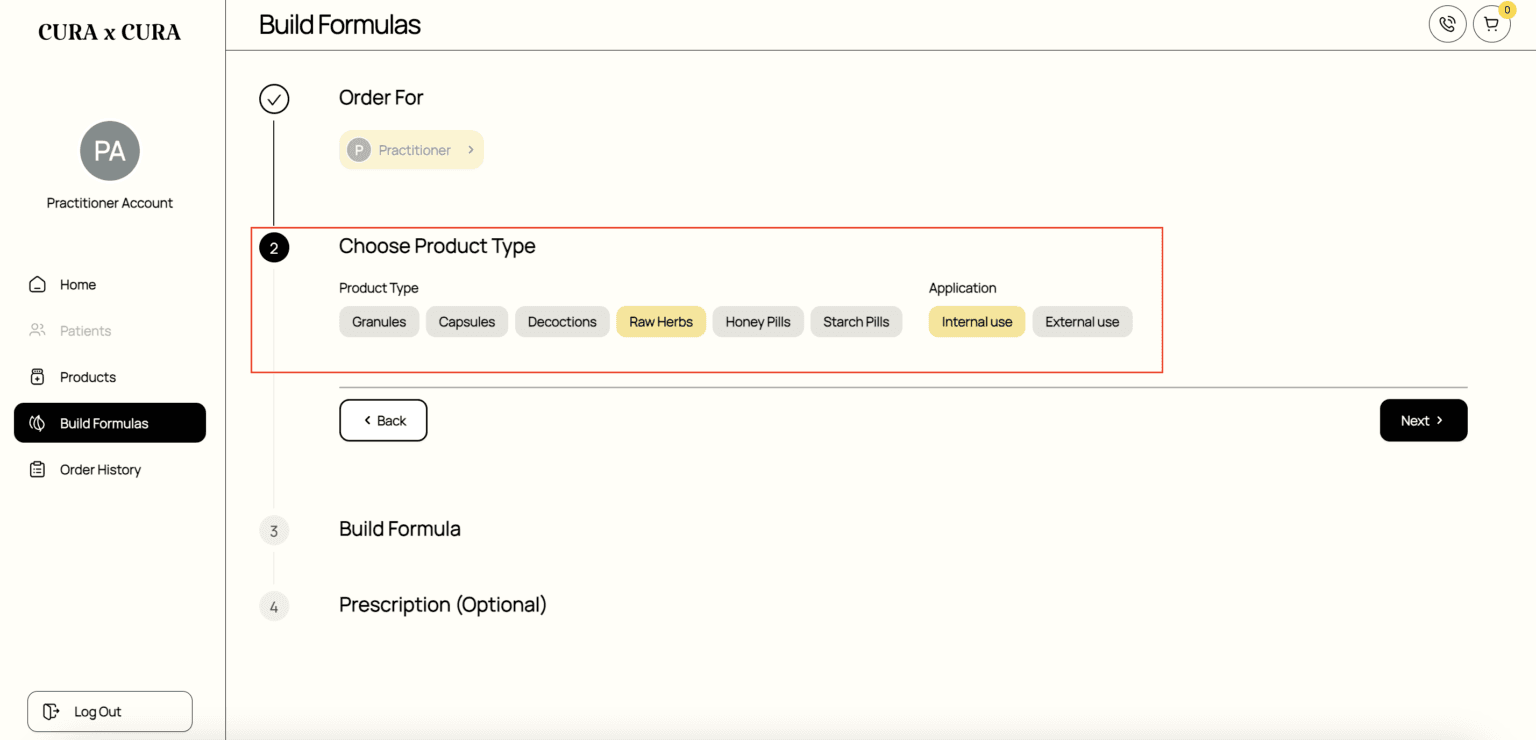 How to build formulas - Raw Herbs guide screenshot