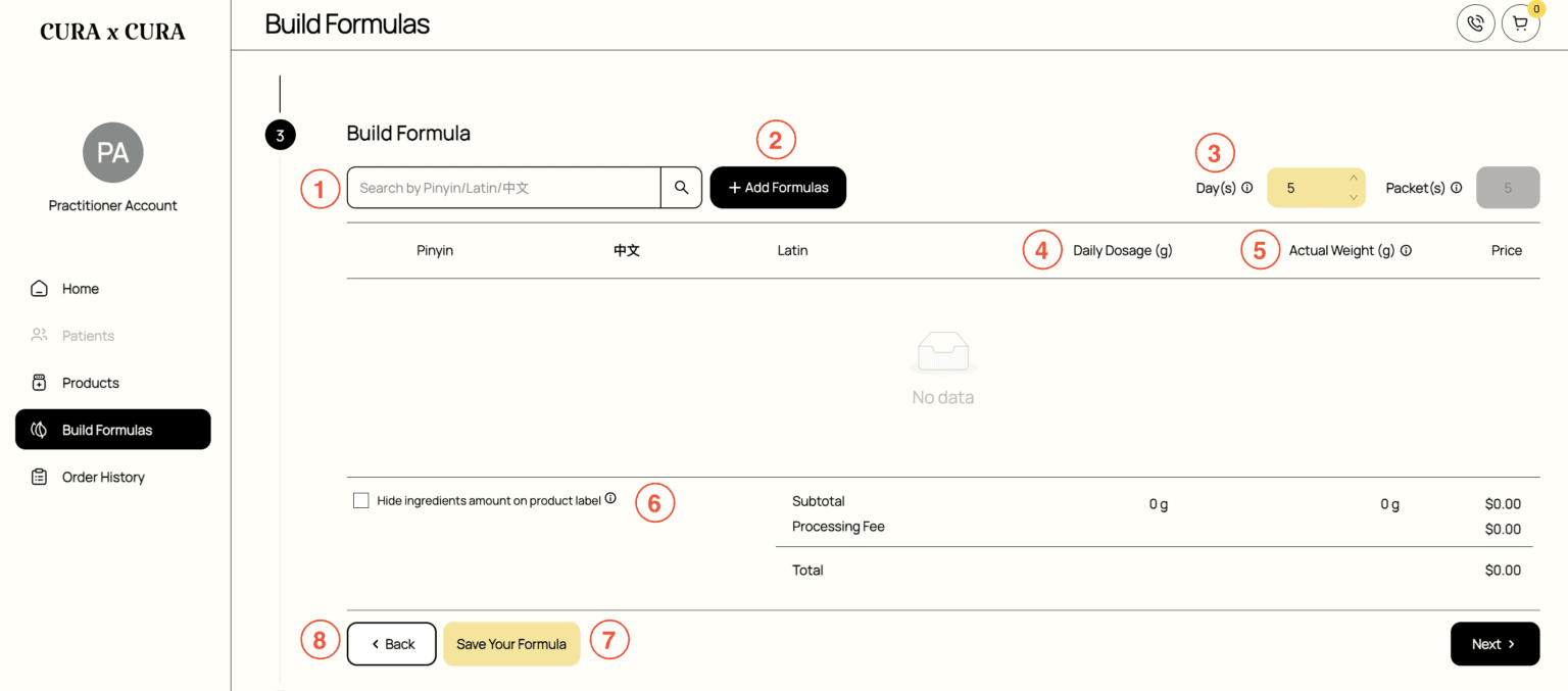 How to build formulas - Raw Herbs guide screenshot