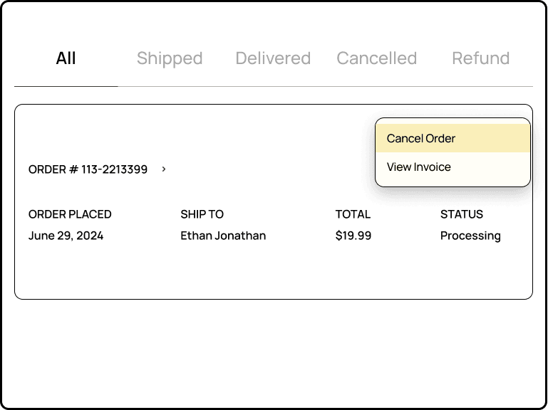 Cancel before shipment