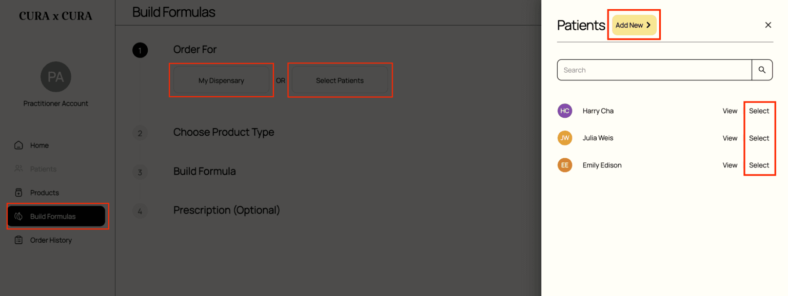 Create clinic or patient orders guide screenshot